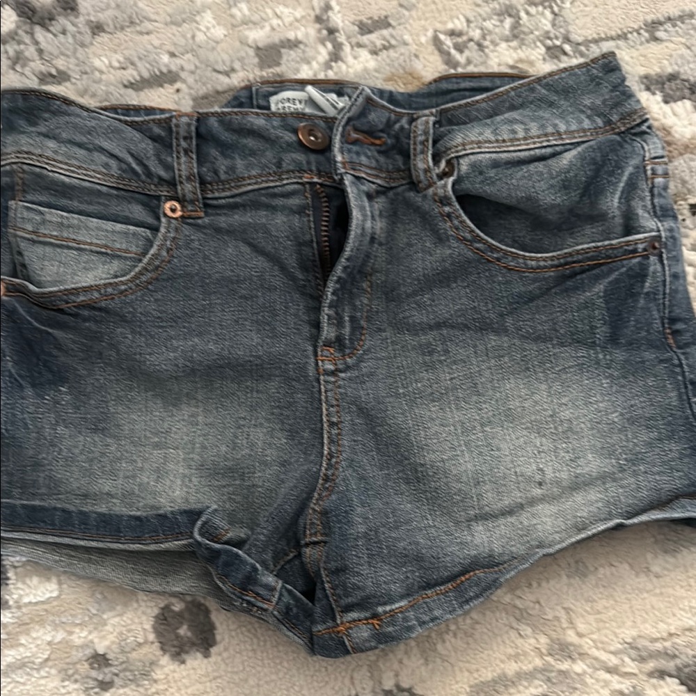 Forever 21 Blue Denim Jean Shorts with Casual Style